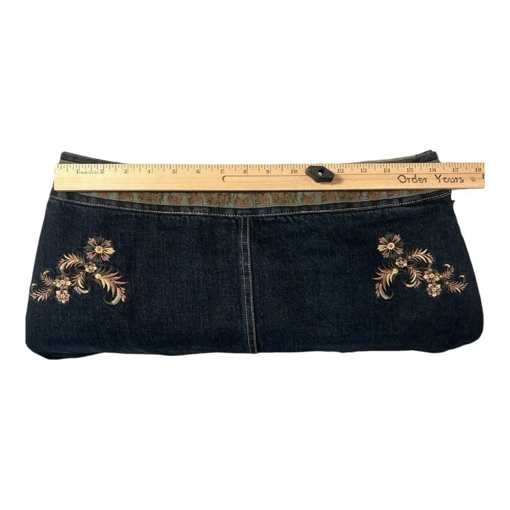 Willi Smith Denim Jacket & Embroidered Midi Skirt Set Boho‎ Artsy DS1